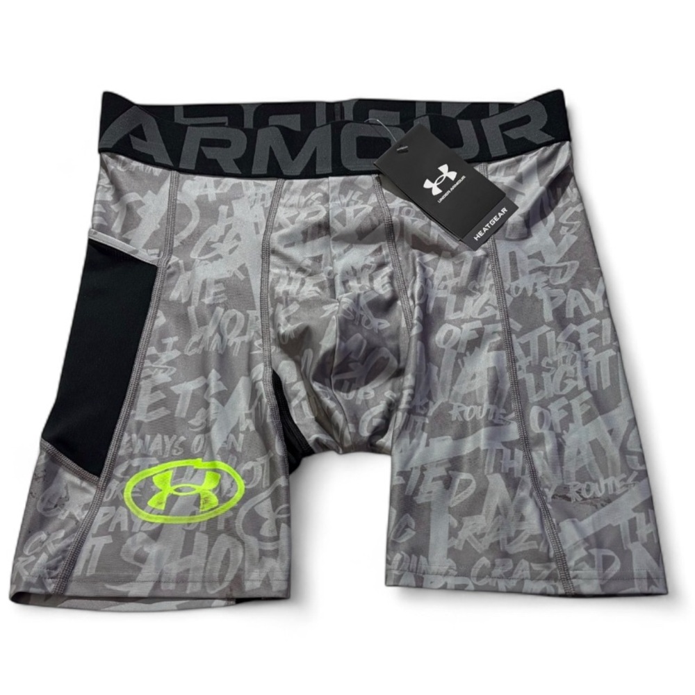 Under Armour HeatGear Alter Ego message Printed Compression Shorts 1382111-011 - Picture 3 of 11